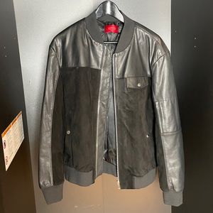 Hugo Boss two tone leather jacket